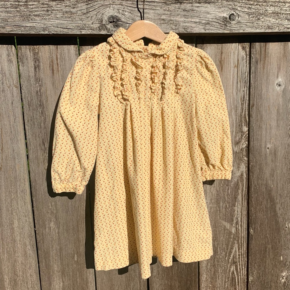 Vintage Corduroy Laura Ashley Floral Dress